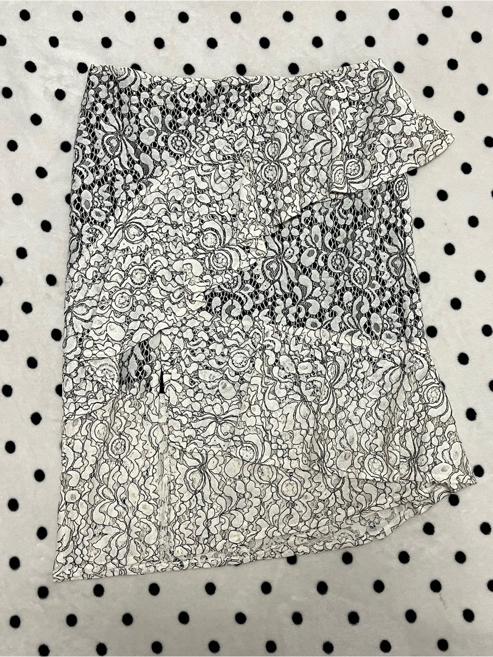 Nanette Lepore Lace Asymmetrical Tiered Midi Skirt Size 6